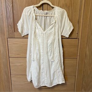 Amuse Society Loveland Lace Short Sleeve Mini Dress Ivory XS NWT Western Boho
